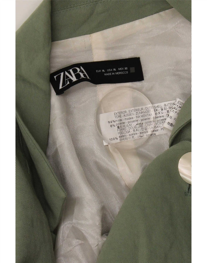 Giacca blazer da donna a 1 bottone Zara UK 18 XL verde modal