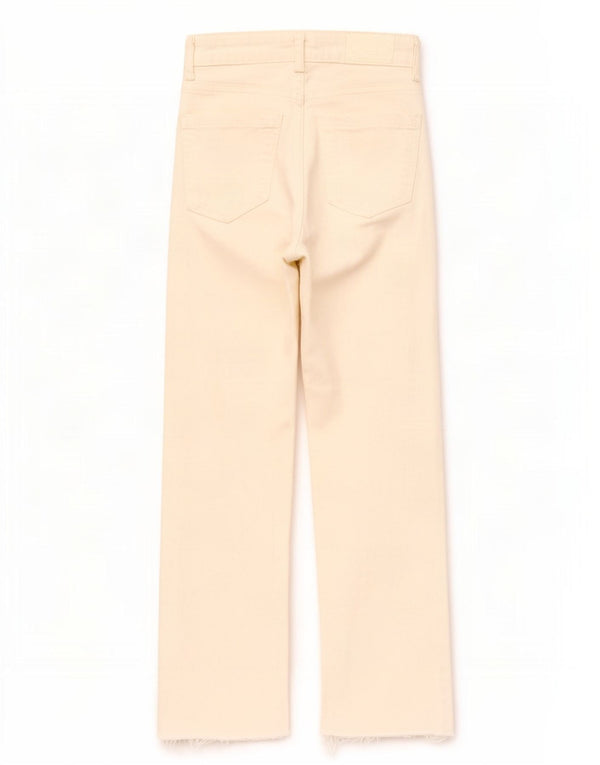 Jeans dritti corti da donna Zara EU 32 2XS W22 L25 Cotone bianco