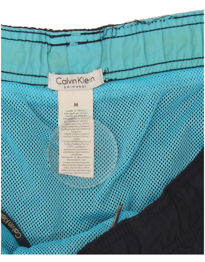 Pantaloncini da bagno da uomo Calvin Klein medi in nylon blu navy