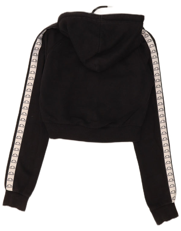 Maglione con cappuccio e zip corta da donna Ellesse UK 10 Small Black Colourblock