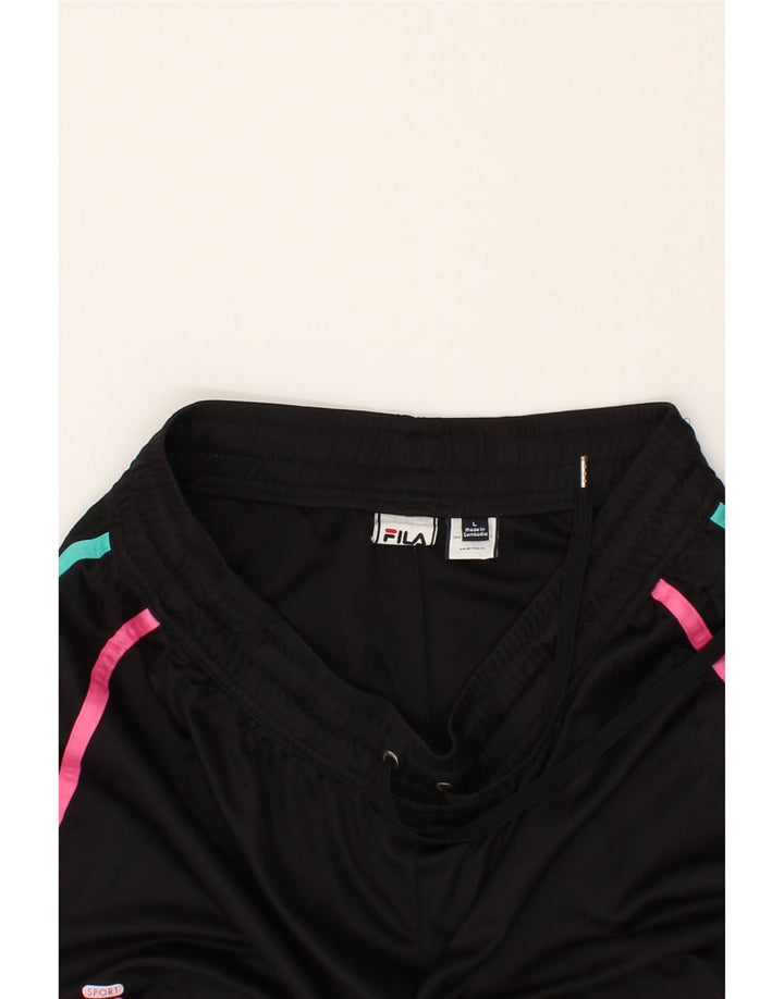 FILA Womens Sport Shorts UK 16 Large Black Polyester Vintage Fila and Second-Hand Fila from Messina Hembry 