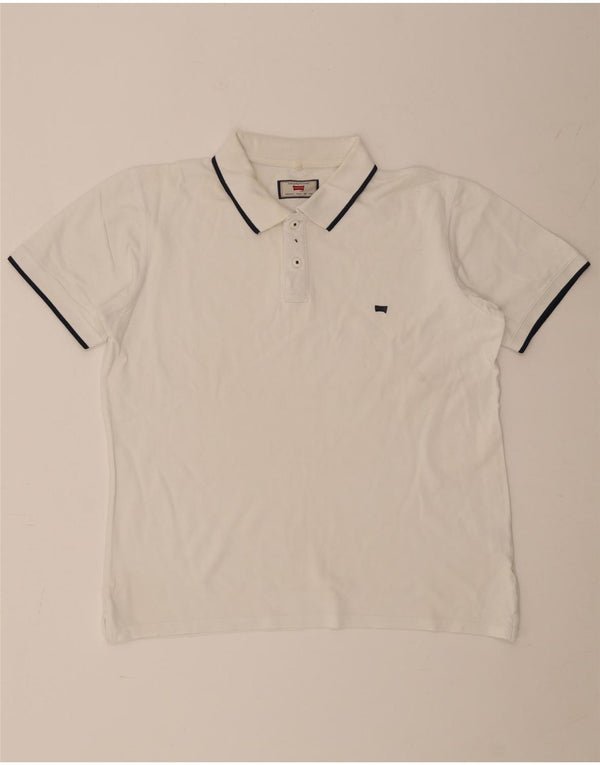 Polo Carrera da uomo vestibilità regolare XL a righe bianche