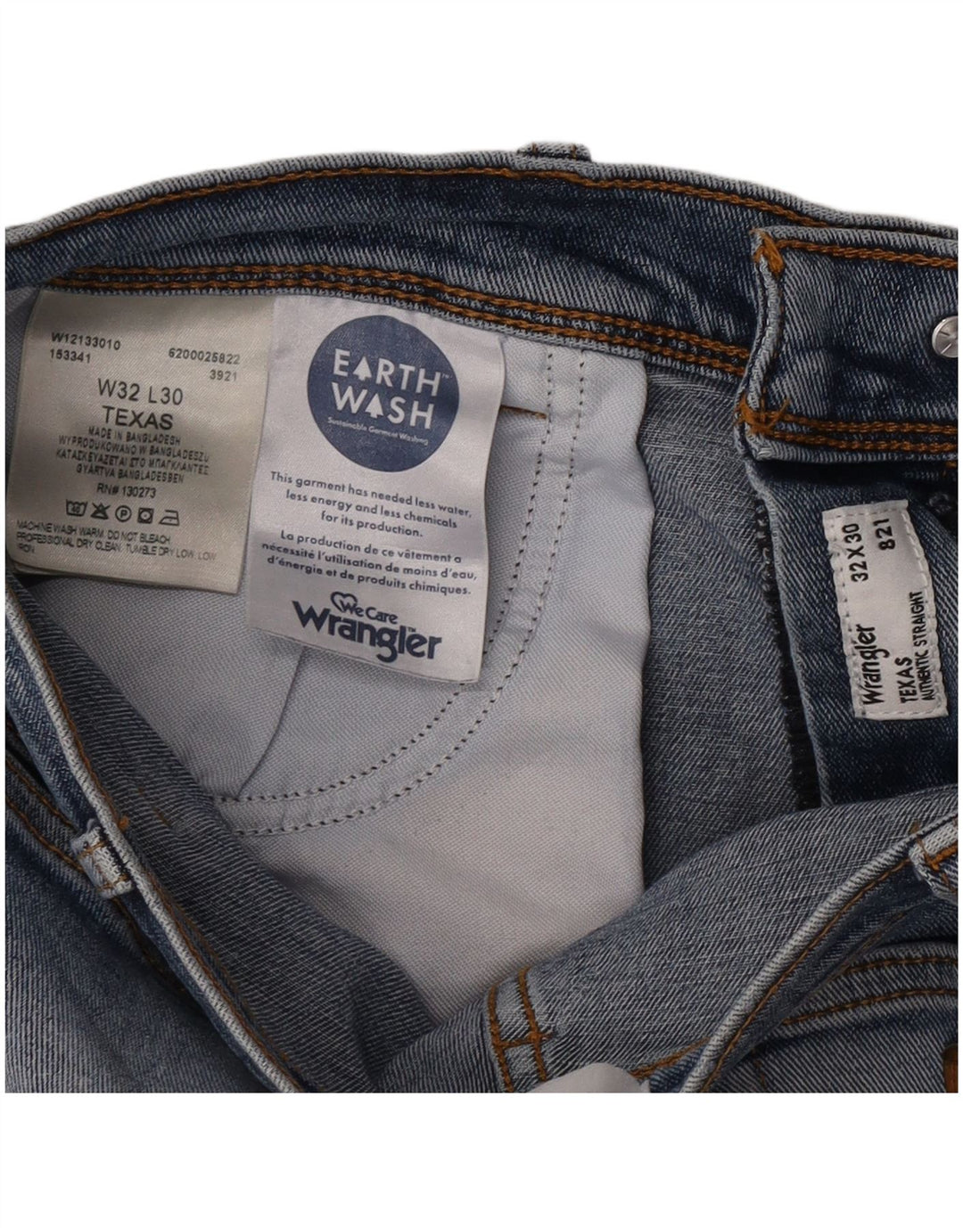 Jeans dritti da uomo Wrangler Texas W32 L30 cotone blu