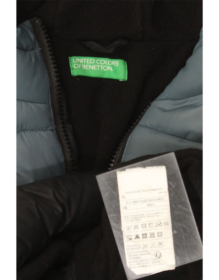 Giacca imbottita con grafica BENETTON per ragazzi 10-11 anni XL Black Colourblock