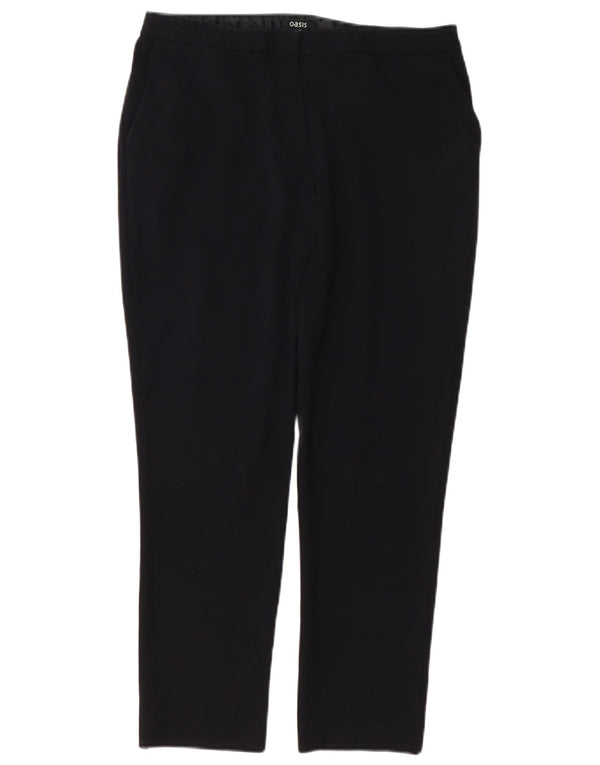 Pantaloni chino dritti da donna Oasis UK 12 Medium W32 L26 Poliestere nero