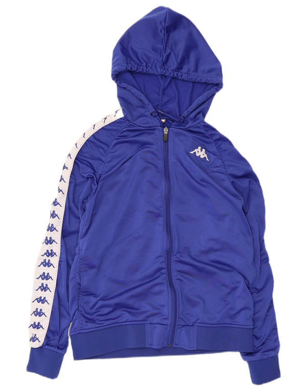 Felpa con cappuccio e zip grafica da donna KAPPA UK 10 Small Blue Colourblock