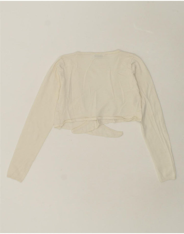 GUESS Girls Crop Cardigan Sweater 6-7 Years White Vintage Guess and Second-Hand Guess from Messina Hembry 