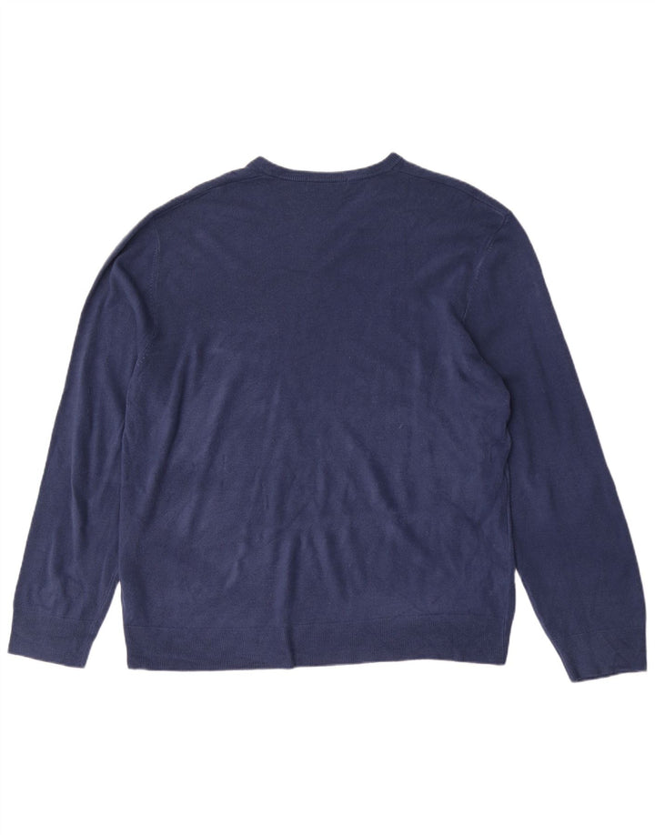 MARKS & SPENCER Maglione da uomo con scollo a V 2XL Acrilico blu