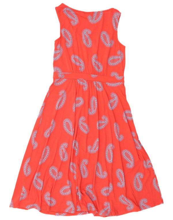BODEN Abito da donna a trapezio senza maniche lungo UK 12 Viscosa Paisley rossa media