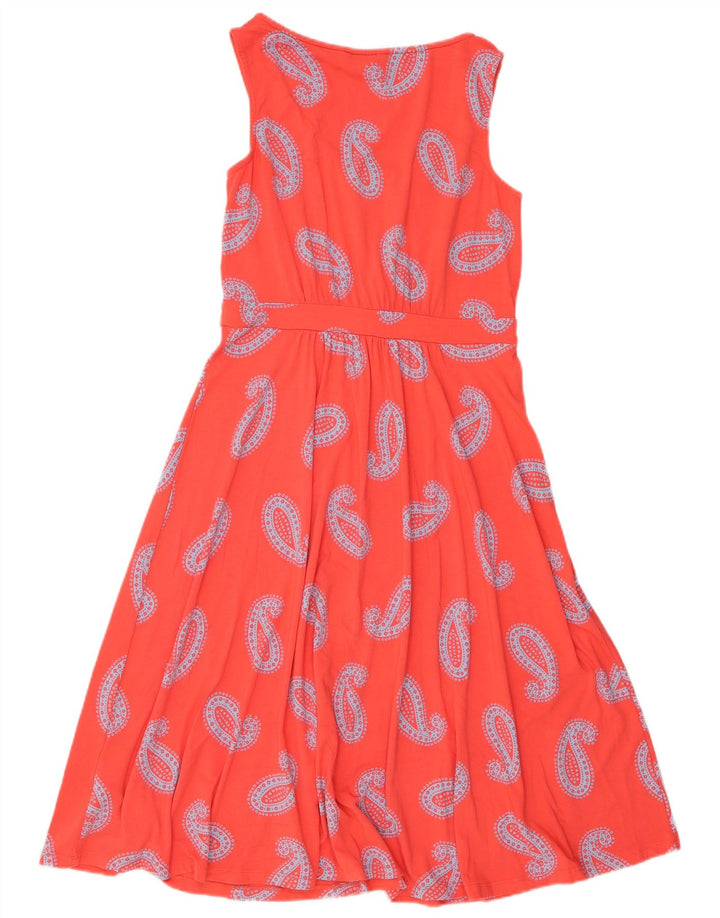 BODEN Abito da donna a trapezio senza maniche lungo UK 12 Viscosa Paisley rossa media