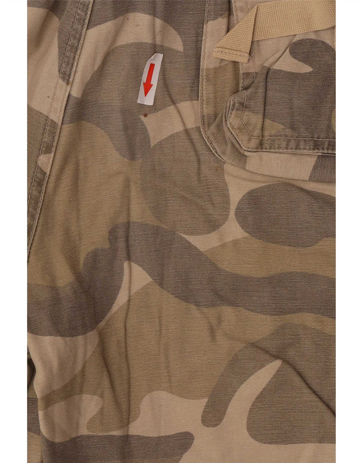 Pantaloncini cargo da uomo vintage IT 48 medi W34 cotone mimetico verde