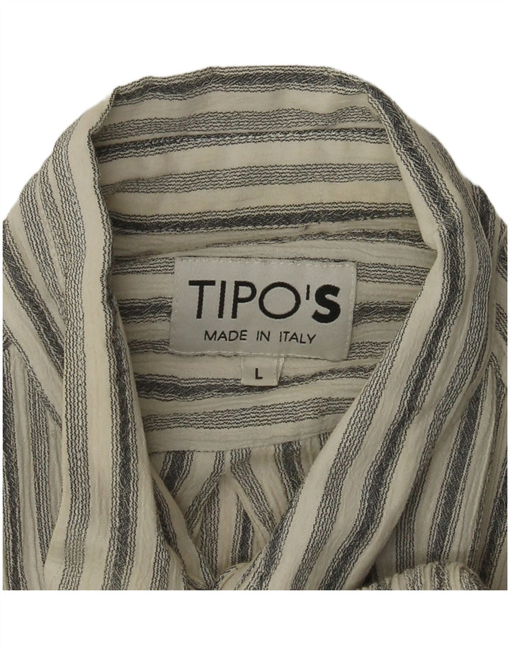 Camicia da uomo a maniche corte Tipo' S a righe larghe grigie