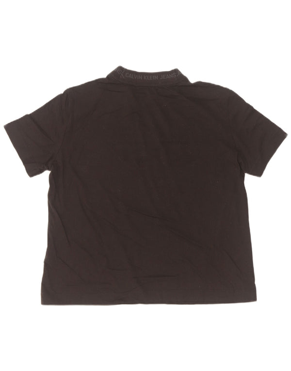 Maglietta grafica da donna Calvin Klein Jeans Top UK 18 XL cotone nero