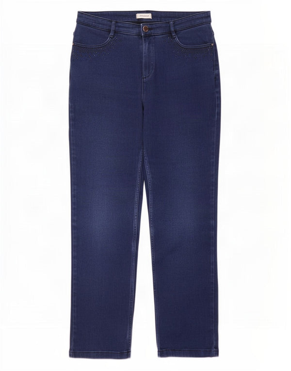Jeans dritti da donna Marks & Spencer UK 14 Large W34 L29 Cotone blu navy