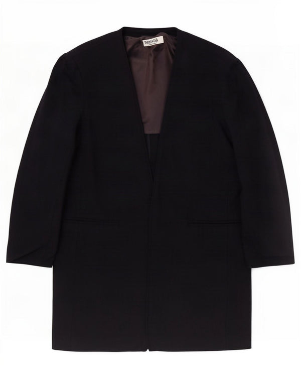 Giacca blazer aperta da donna lunga Marella UK 12 Medium Navy Blue New Wool