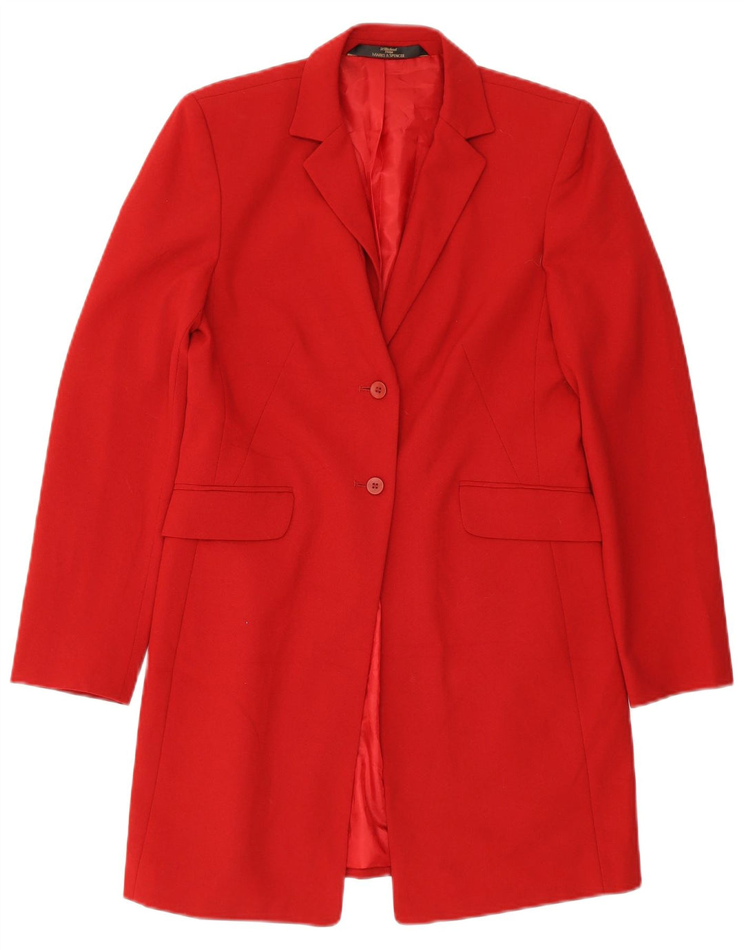 Giacca blazer lunga Marks & Spencer da donna St. Michael UK 8 piccola rossa