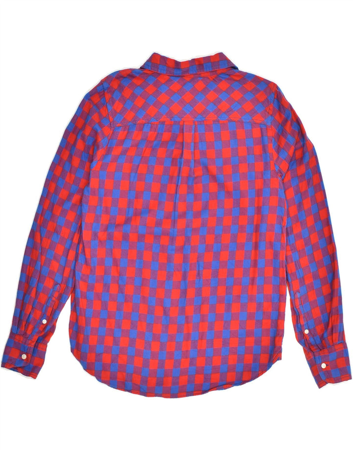 J. CREW Womens Oversized Pullover Shirt UK 6 XS Red Geometric Cotton | Vintage J. Crew | Thrift | Second-Hand J. Crew | Used Clothing | Messina Hembry 