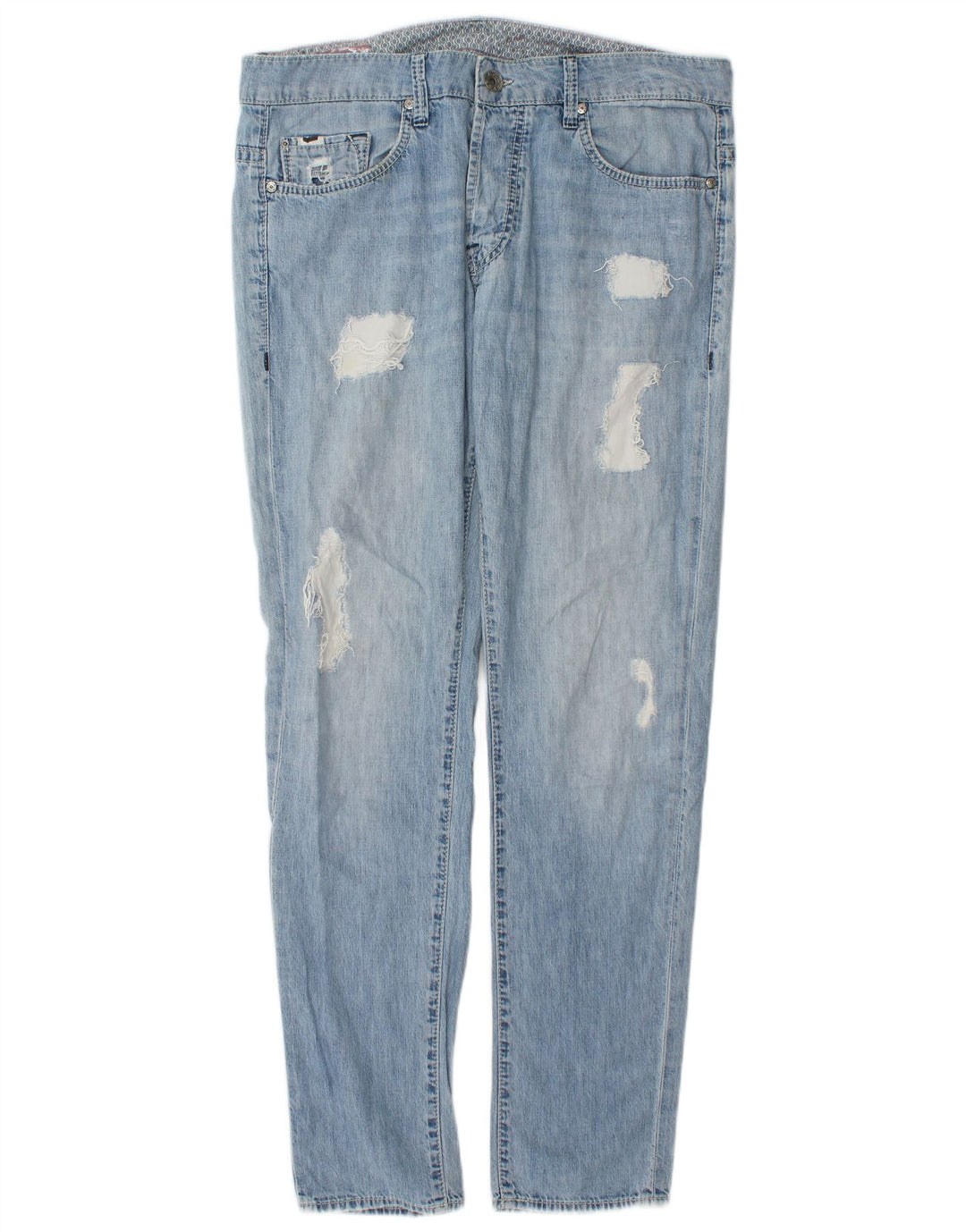 Jeans slim effetto consumato da uomo Gas W34 L32 cotone blu