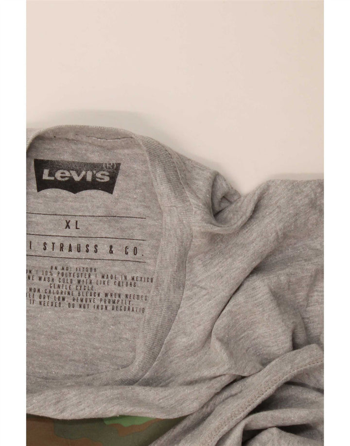 T-shirt grafica da uomo Levi's Top XL in cotone grigio