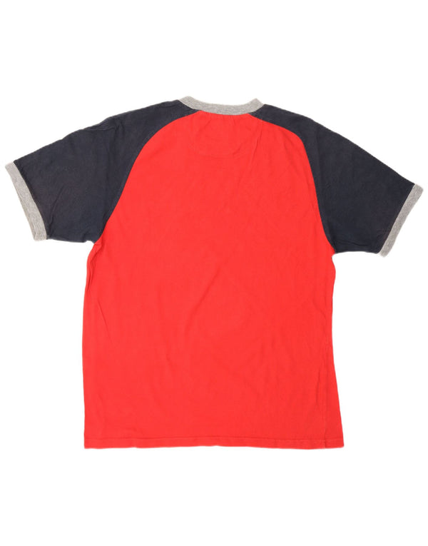 T-shirt da uomo CHAMPION Top XL in cotone color block rosso