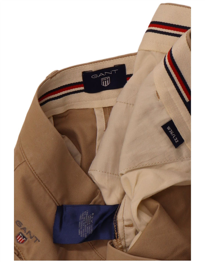 Pantaloni chino dritti da uomo Gant W36 L28 in cotone beige
