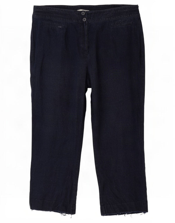 Pantaloni casual dritti da donna Marks & Spencer UK 20 2XL W40 L28 Blu navy