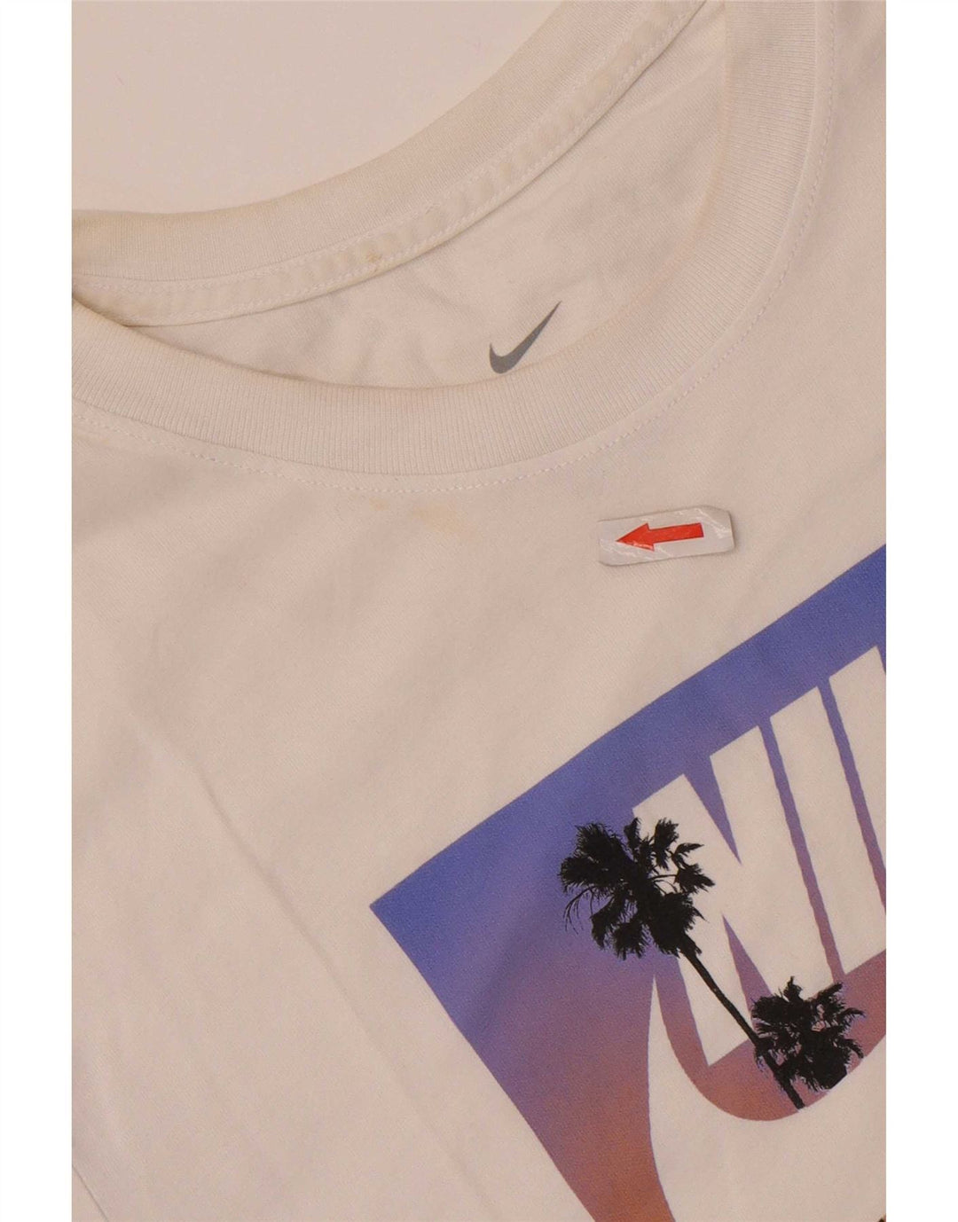 T-shirt grafica da uomo Nike Top in cotone bianco medio