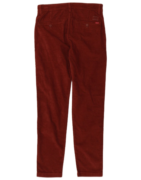 Pantaloni Levi's da uomo slim in velluto a coste affusolati W30 L32 cotone bordeaux