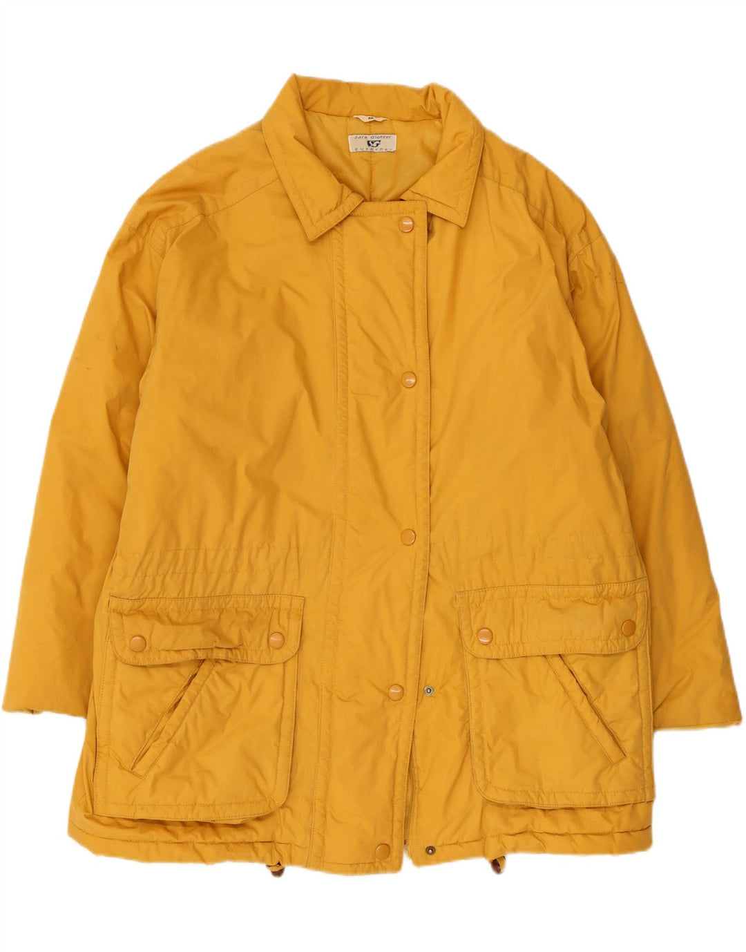 SARA GLENZER Cappotto giacca a vento oversize da donna UK 14 Giallo medio