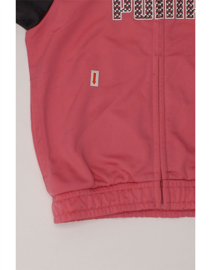 PUMA Girls Graphic Tracksuit Top Jacket 2-3 Years Pink Colourblock | Vintage Puma | Thrift | Second-Hand Puma | Used Clothing | Messina Hembry 