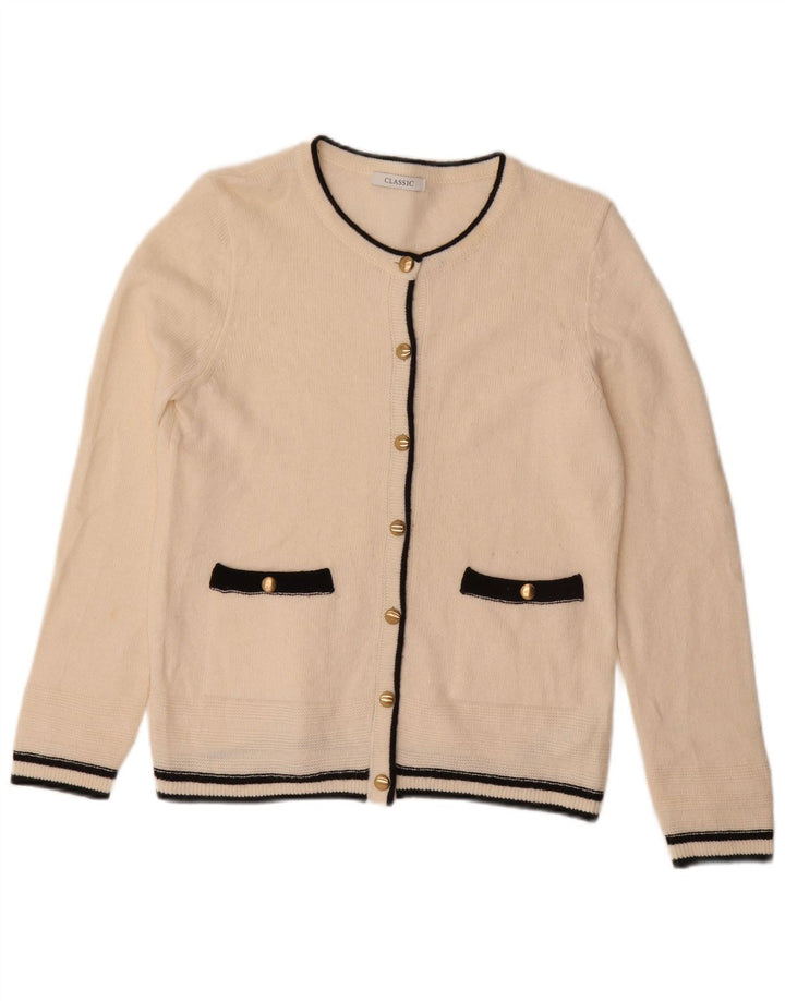Maglione cardigan da donna Marks & Spencer UK 10 Small Off White Colourblock
