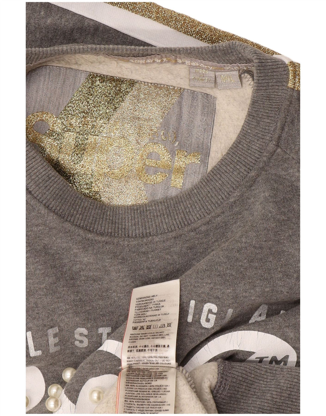 Felpa oversize da donna Superdry Maglione UK 14 Colorblock grigio medio