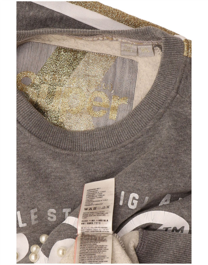 Felpa oversize da donna Superdry Maglione UK 14 Colorblock grigio medio