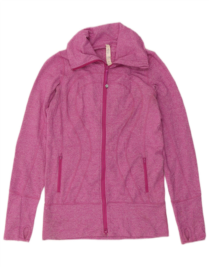 Giacca da tuta da donna Lululemon US 6 Poliestere screziato rosa medio