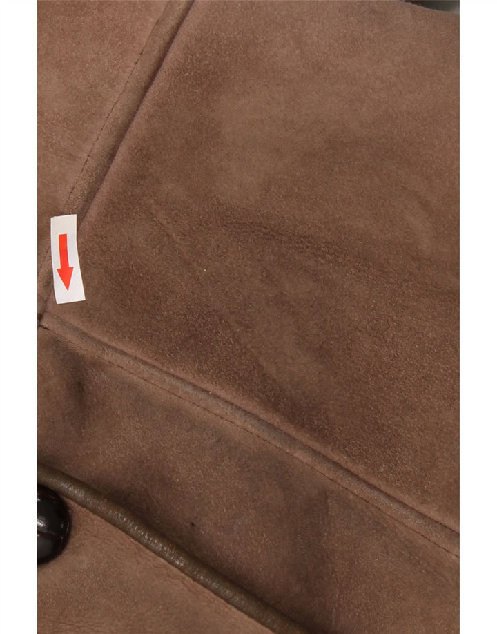 Giacca in shearling da donna Nurseys UK 16 Grande pelle di pecora marrone