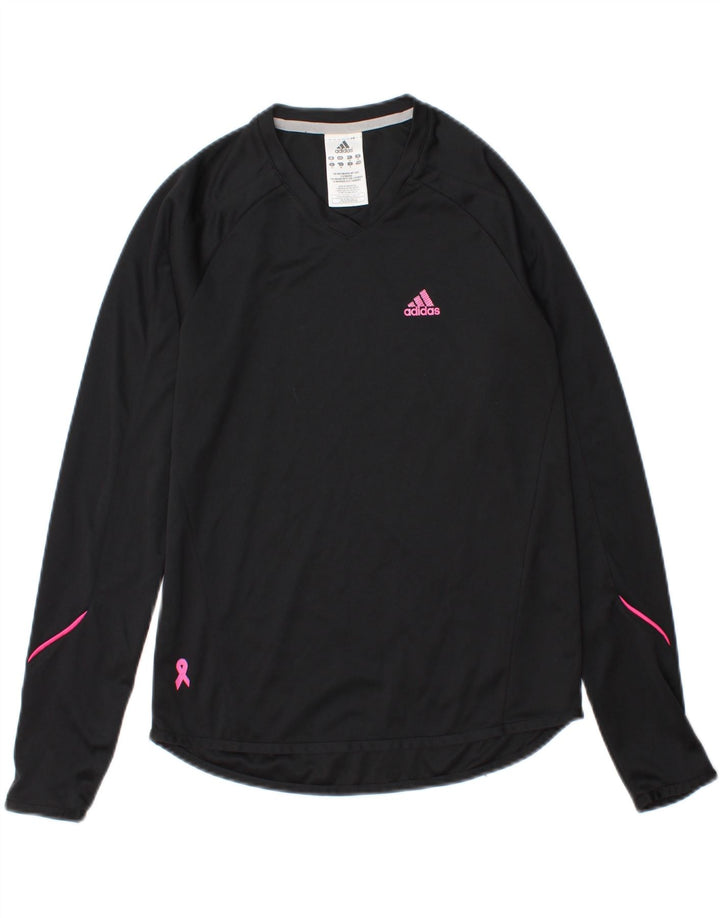 ADIDAS Womens Climalite Top Long Sleeve UK 8 Small Black Polyester Vintage Adidas and Second-Hand Adidas from Messina Hembry 