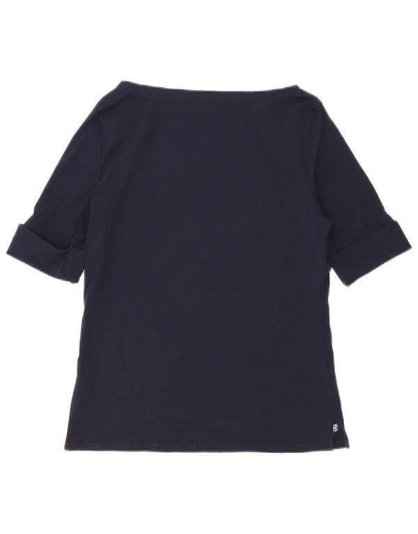 Camicetta da donna Ralph Lauren Top UK 14 grande cotone blu navy