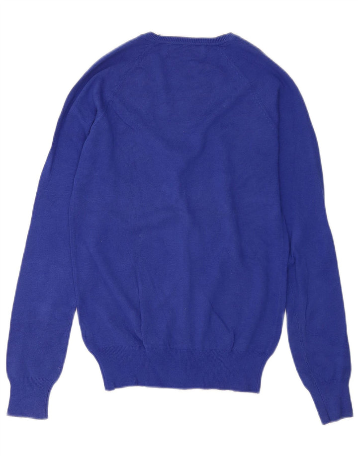 Maglione cardigan da donna Zara UK 12 cotone blu medio