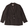 Giacca blazer a 2 bottoni Marks & Spencer da donna UK 14 grande gessato nero