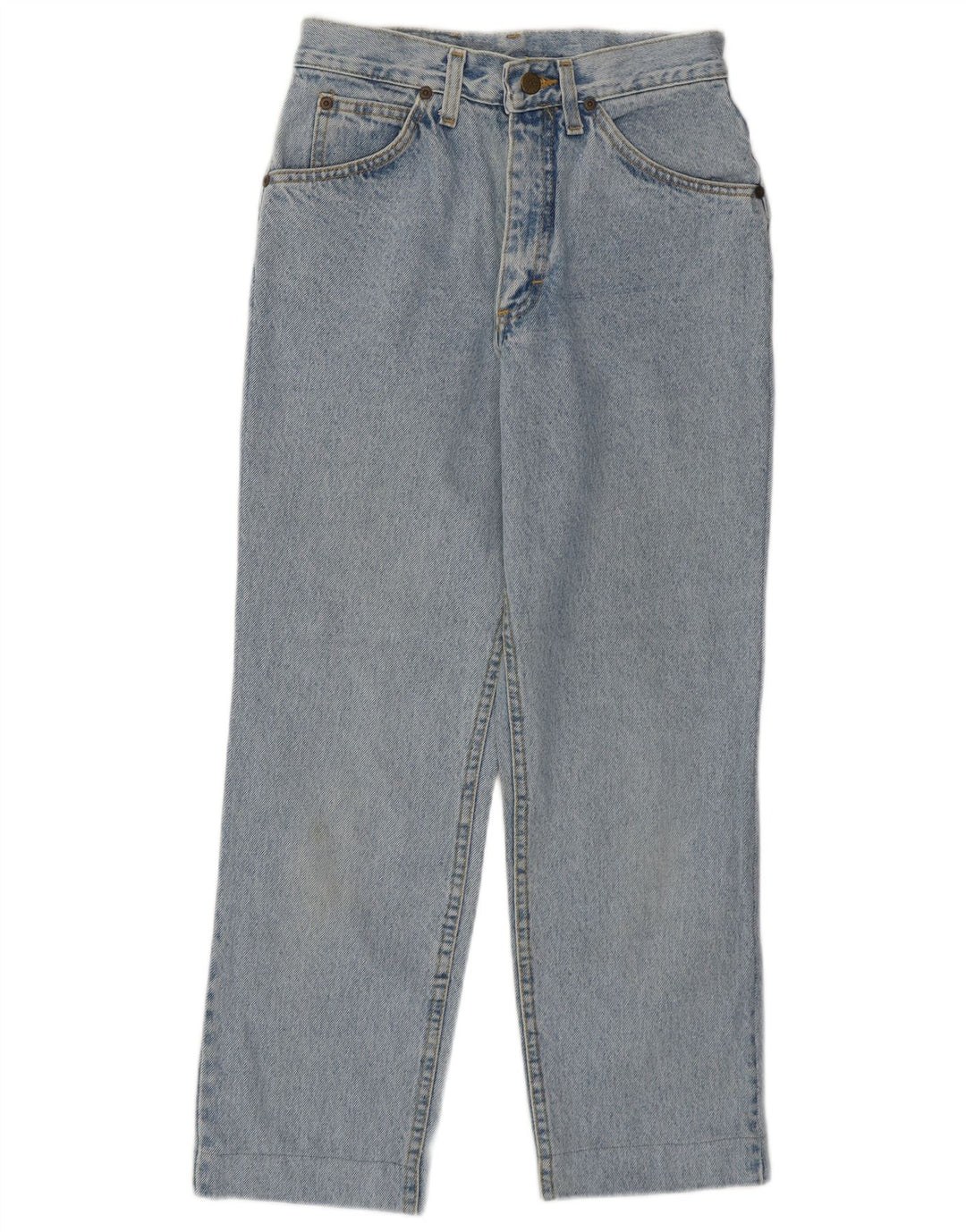 Jeans Lee da donna a vita alta corta US 14 Large W28 L26 cotone blu