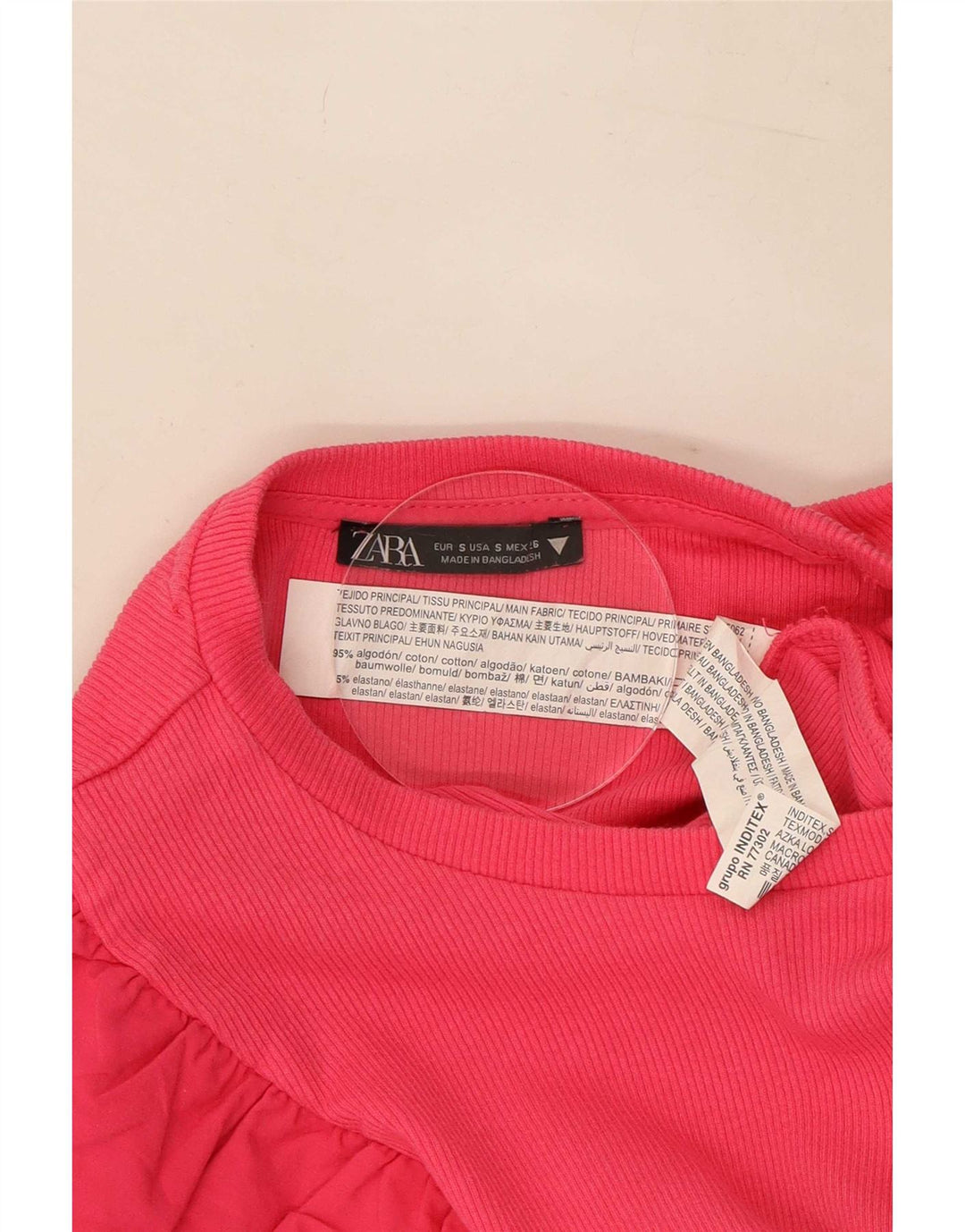 Body a pipistrello da donna Zara UK 8 piccolo cotone rosa
