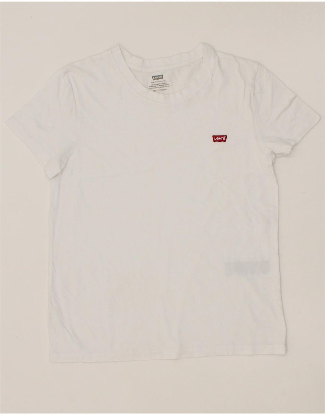 LEVI'S Womens T-Shirt Top UK 2 2XS White Cotton Vintage Levi's and Second-Hand Levi's from Messina Hembry 