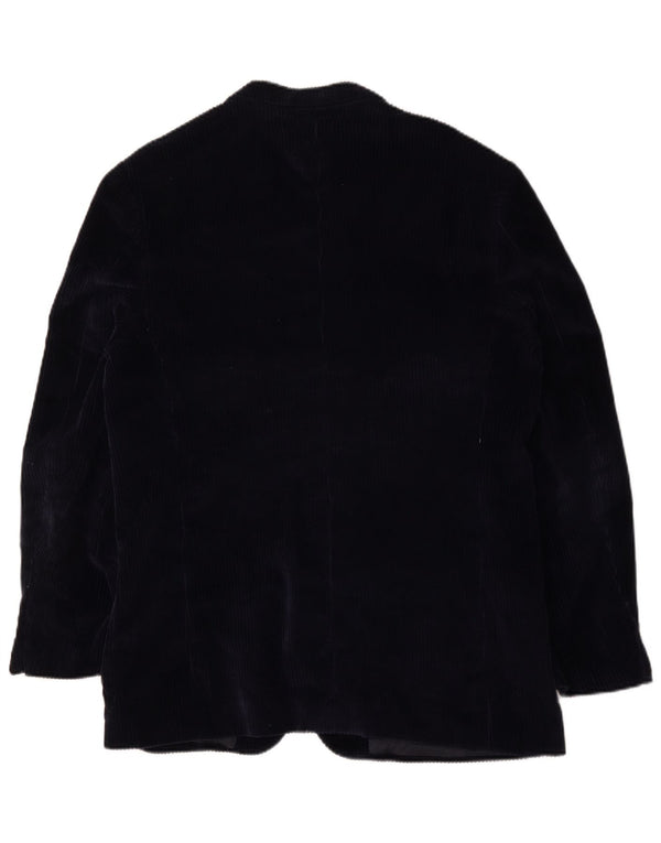 FORALL Giacca blazer da uomo in velluto a coste a 2 bottoni UK 44 2XL Blu navy