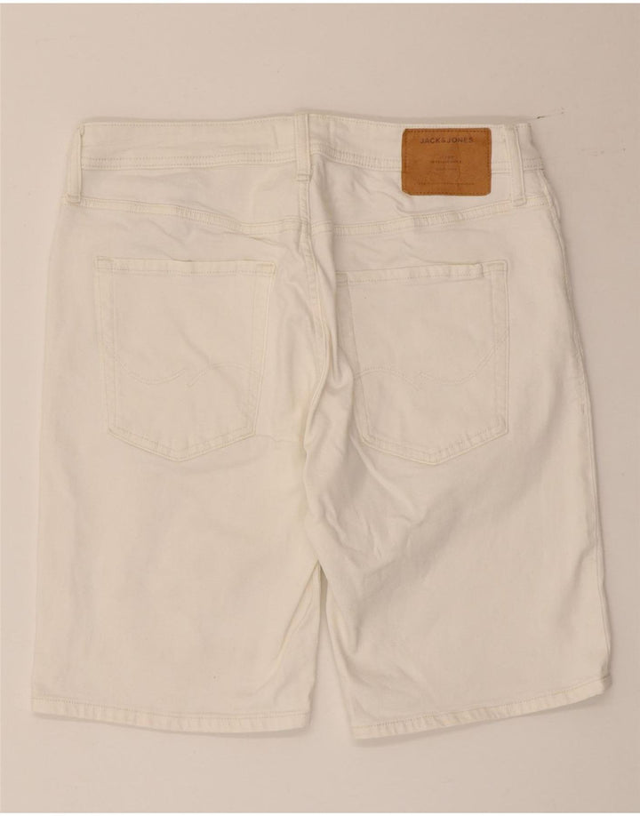 JACK & JONES Pantaloncini di jeans vestibilità regolare da uomo medi W32 cotone bianco