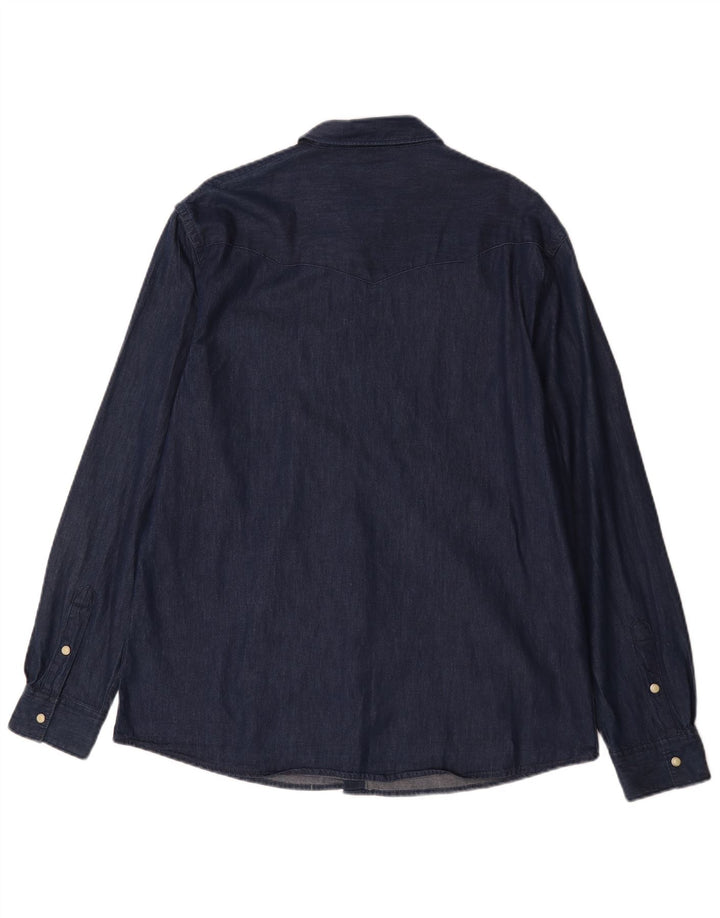 Camicia di jeans vestibilità regolare da uomo Wrangler XL in cotone blu navy