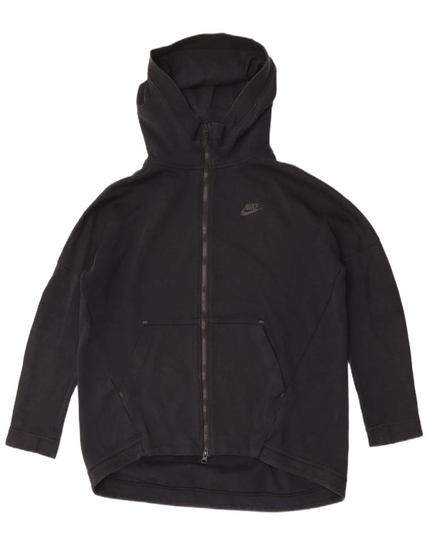 Felpa con cappuccio e zip Nike da uomo in cotone nero medio