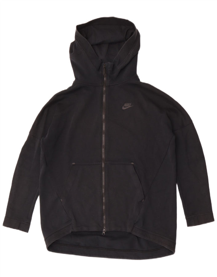 Felpa con cappuccio e zip Nike da uomo in cotone nero medio