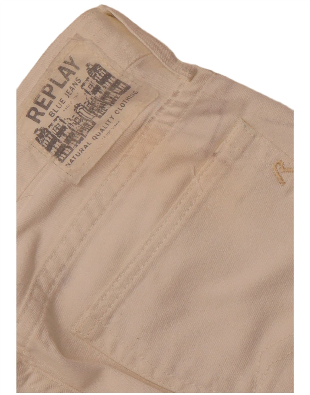 REPLAY Jeans dritti da donna W33 L28 cotone bianco sporco