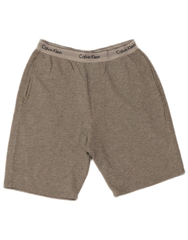 Pantaloncini sportivi grafici da uomo Calvin Klein in cotone color block grigio medio