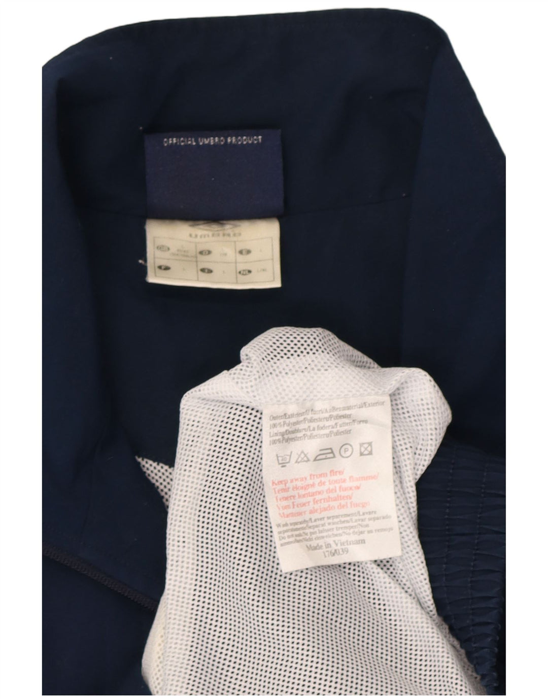Giacca da ginnastica da uomo Umbro grande in poliestere blu navy
